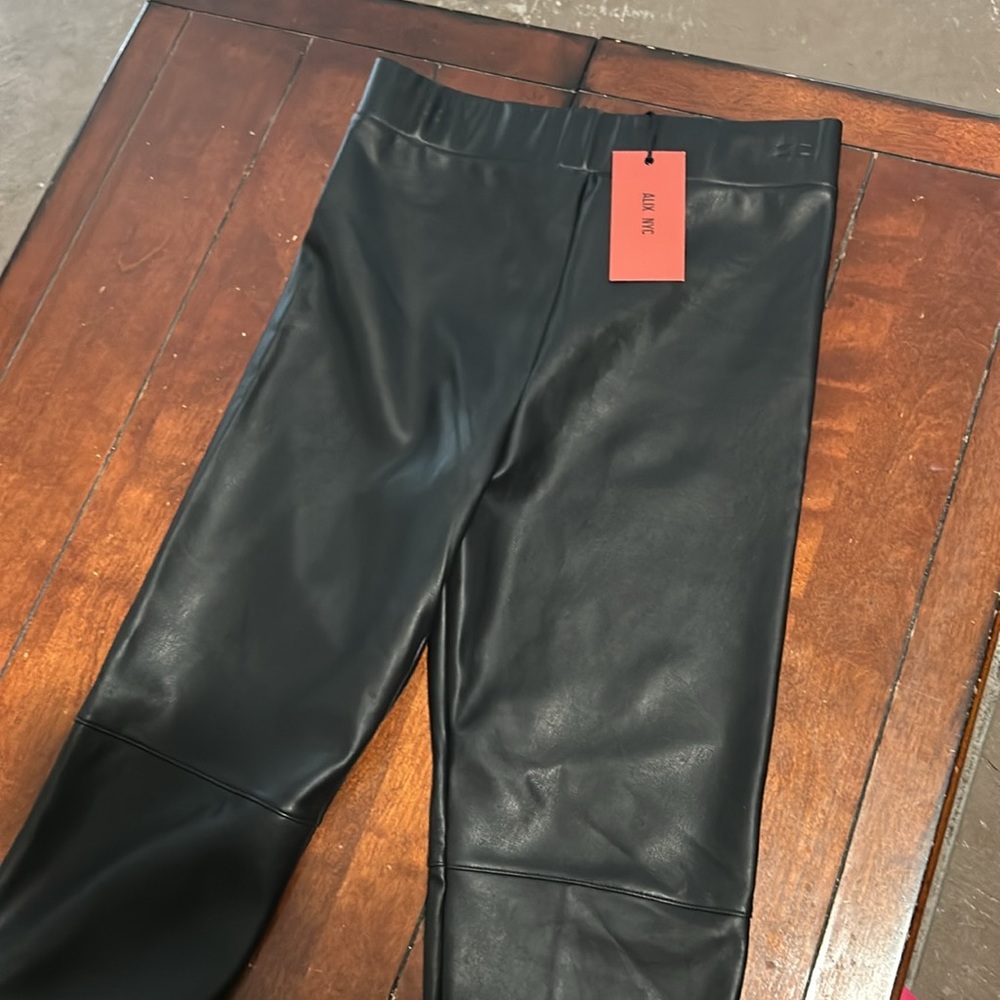 BNWT Allix NYC Carlisle vegan black leather pants/trouser. - Picture 7 of 9